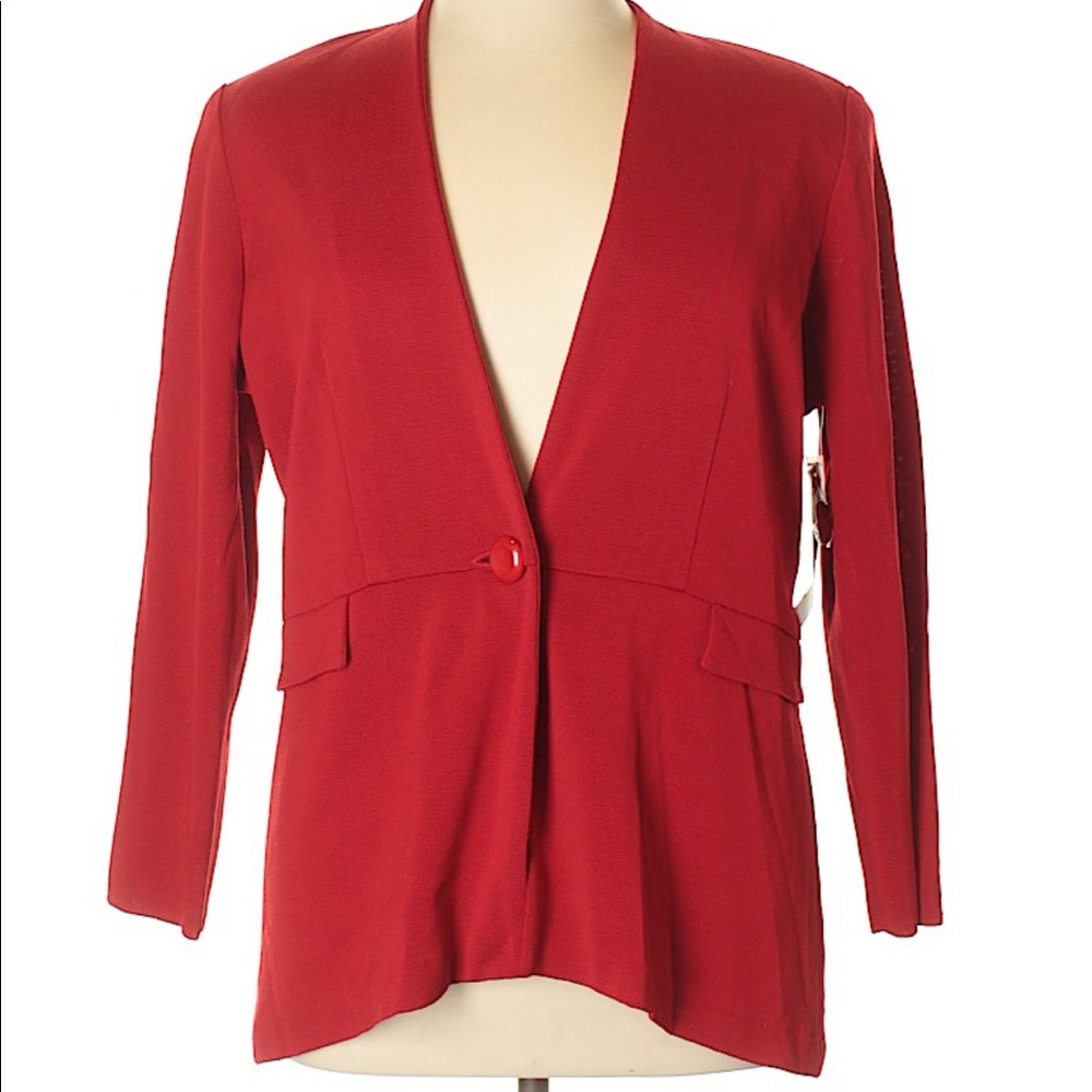 Misook | Tailored, collarless blazer